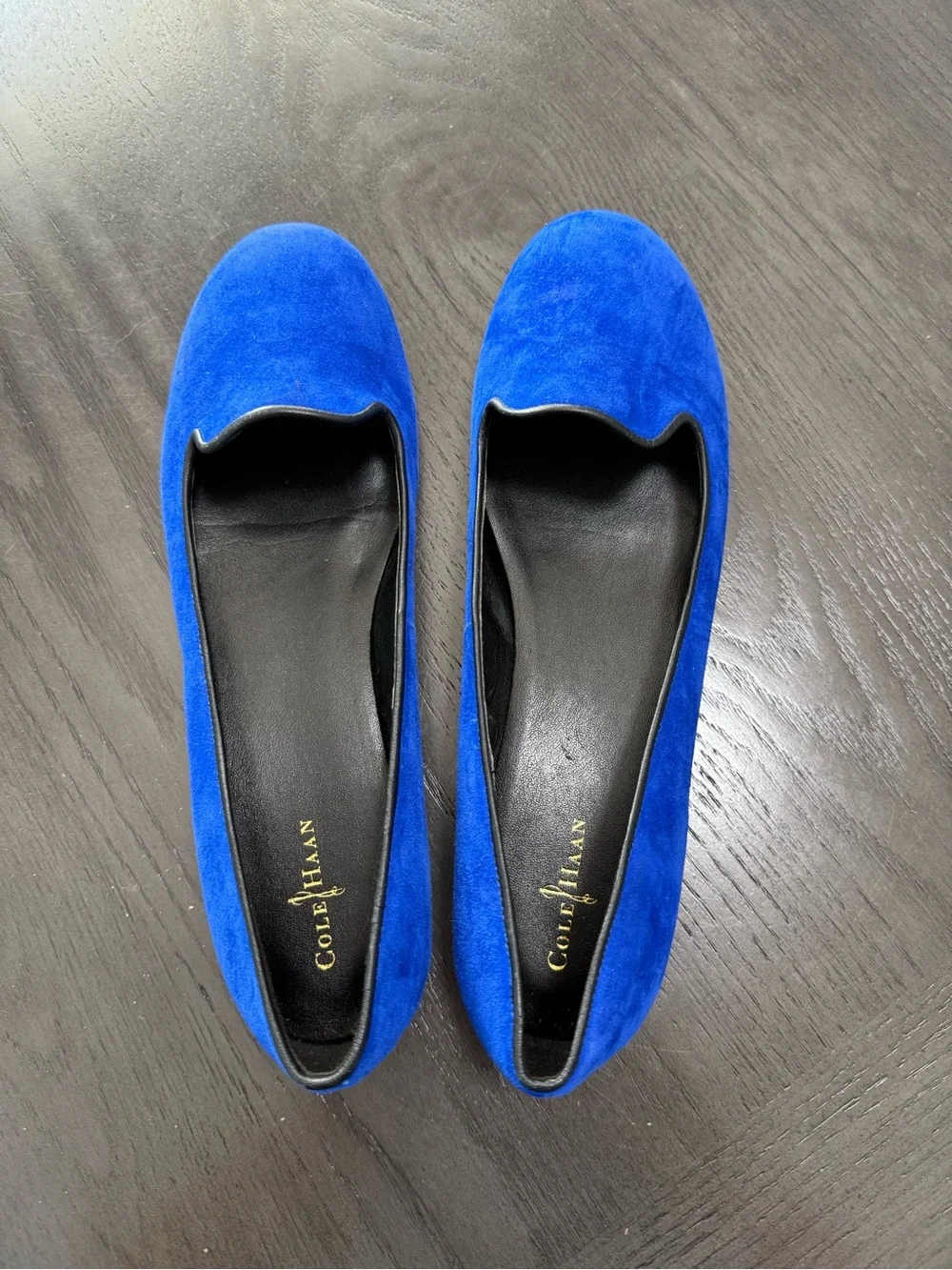 Cole Haan Blue Suede Smoking Flats Slip On Women’s Size‎ 10